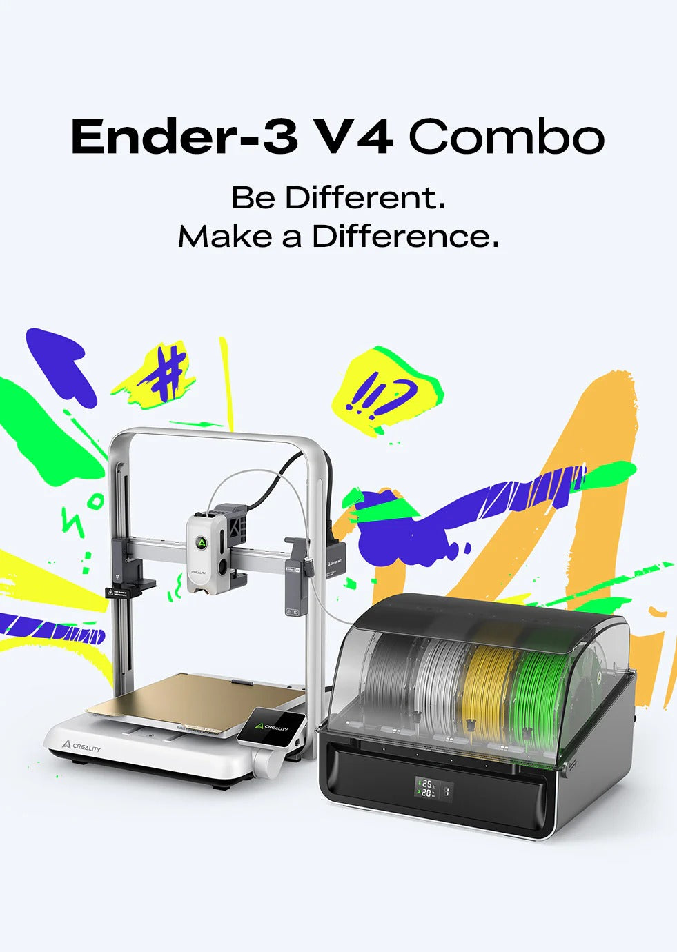 Creality Ender-3 V4 Combo Multi-Color 3D Printer | Auto-Leveling & 500mm/s High-Speed Printing [Official Global Version]
