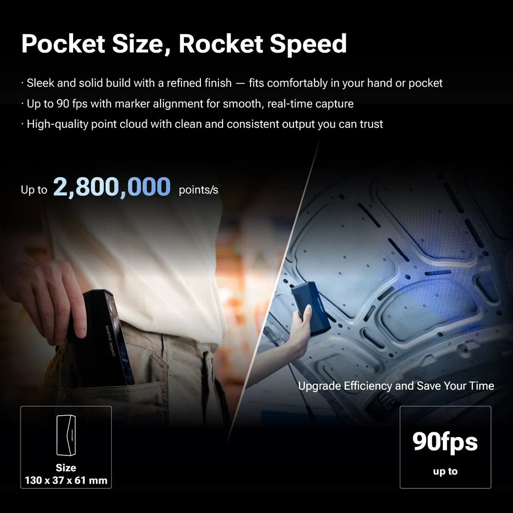SHINING 3D EINSTAR Rockit Handheld 3D Scanner | Industrial-Grade Accuracy & High-Speed Scanning [Official Stock]