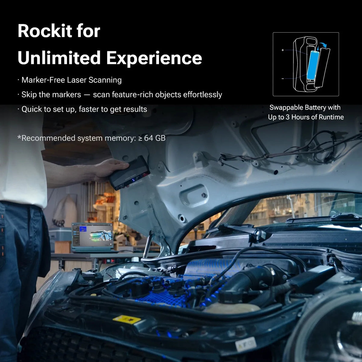 SHINING 3D EINSTAR Rockit Handheld 3D Scanner | Industrial-Grade Accuracy & High-Speed Scanning [Official Stock]